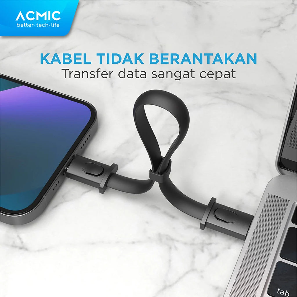 ACMIC KeyLine Kabel Data Pendek 20cm Fast Charging Lanyard Cable