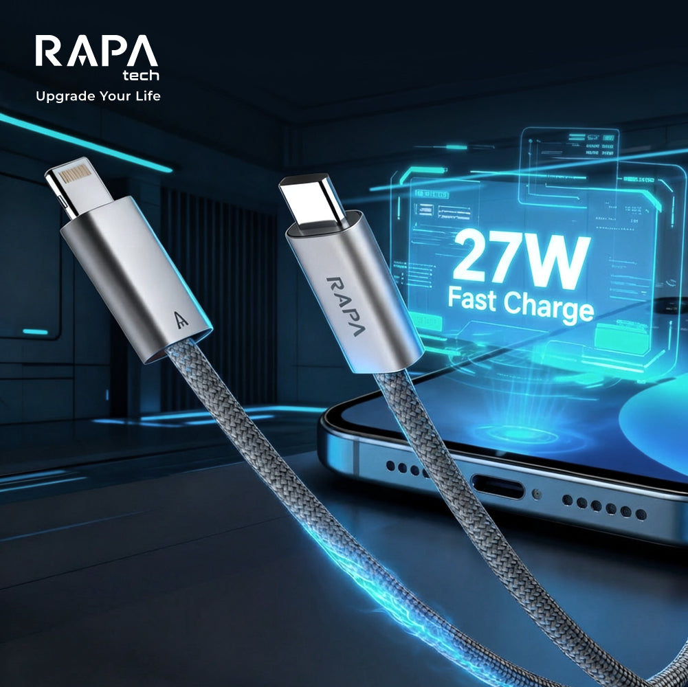 RAPA LINE Flash USB-C to Lightning Cable 1M