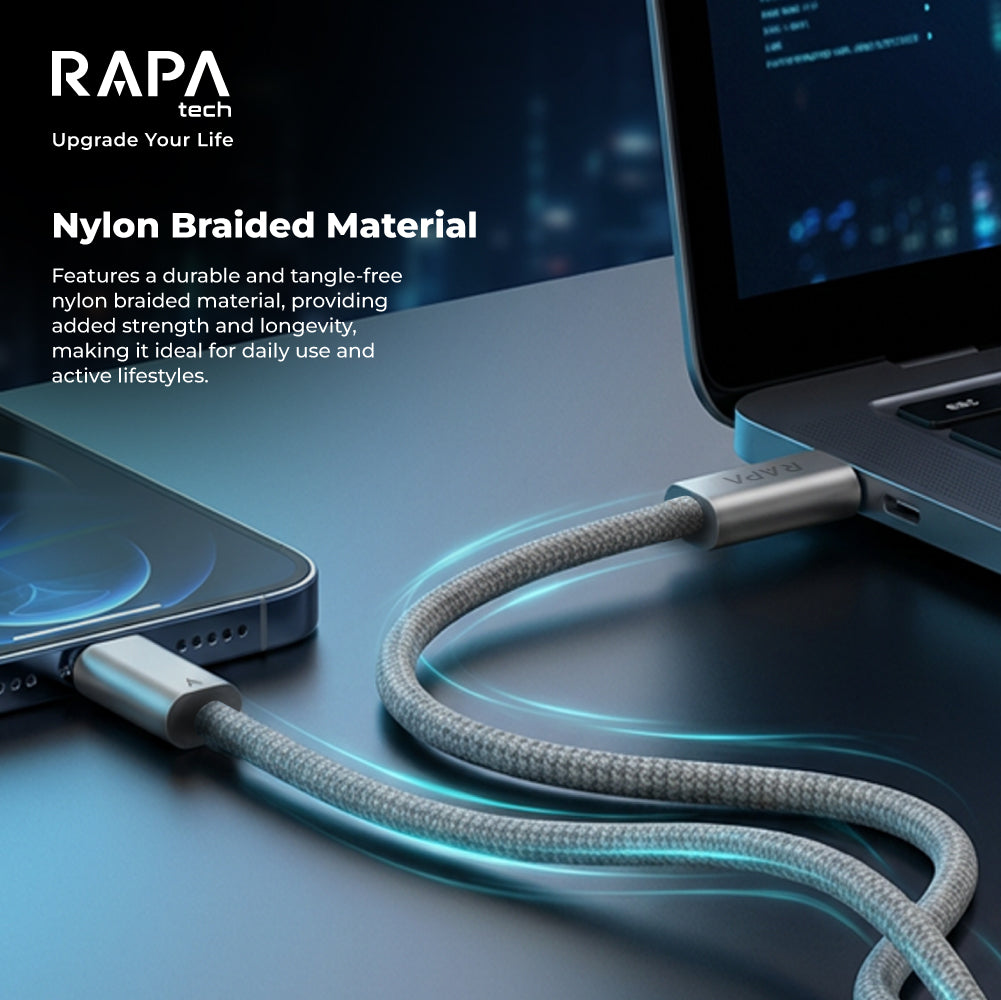 RAPA LINE Flash USB-C to Lightning Cable 1M