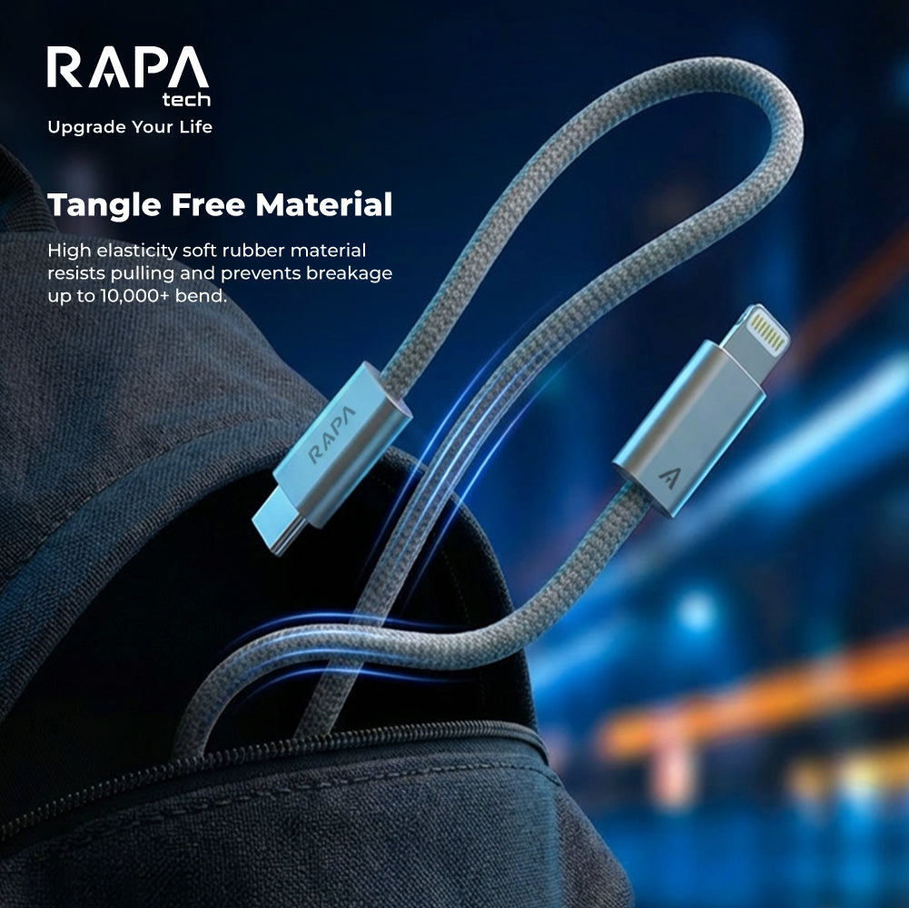 RAPA LINE Flash USB-C to Lightning Cable 1M