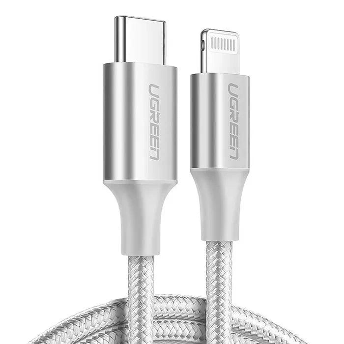 UGREEN CABLE BRAIDED DAN RUBBER C TO LIGHTNING 1M